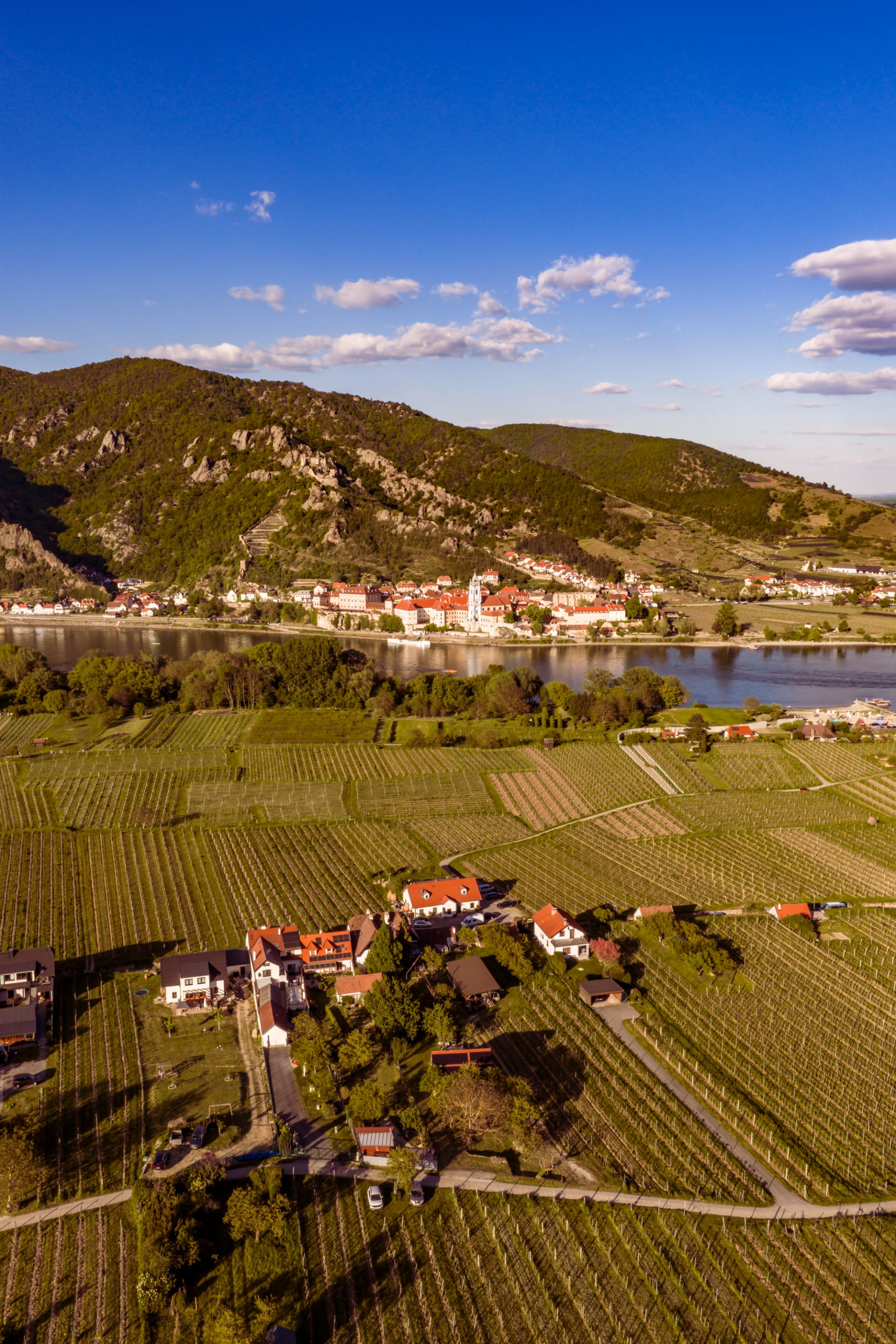 Blick auf Dürnstein und die Donau