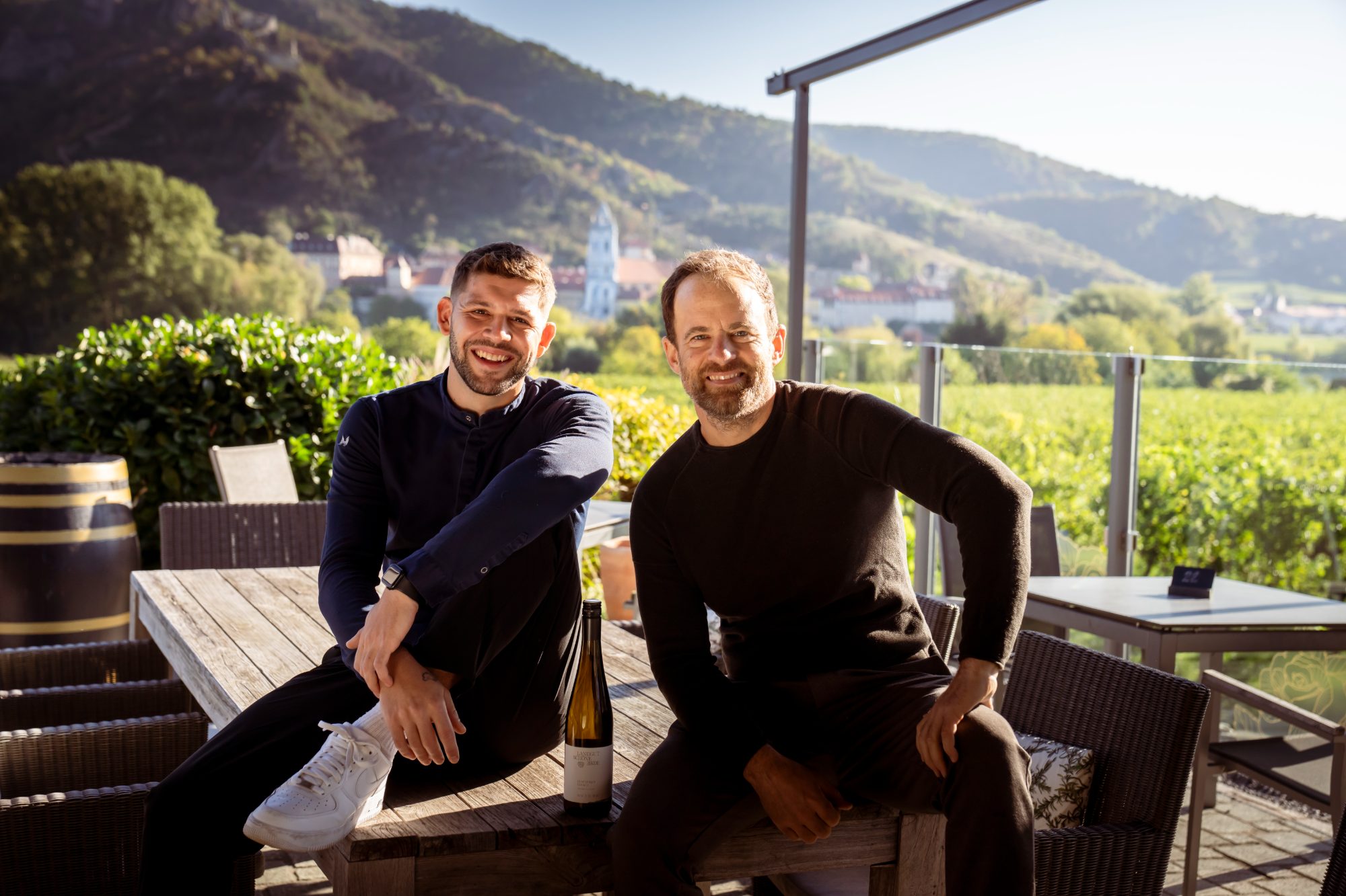 Jan Goll auf der Terrasse des GenussGut